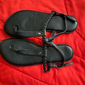 Torrid Black Braided Strap Sandals